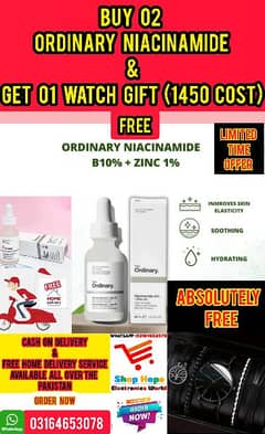 Special Offer Buy 02 Ordinary Serums and Get Watch Gift Pack Free