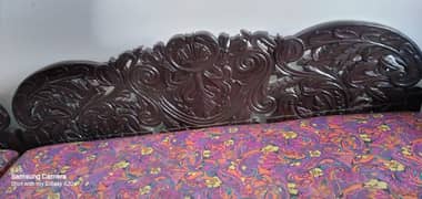 teak wood bed set with side tables