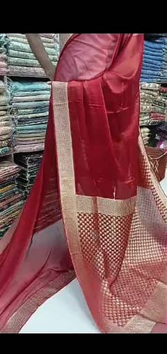 indian saree fabric silk chiffon 0