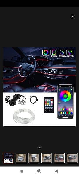 uni universal car ambient light for dashboard and doors 2