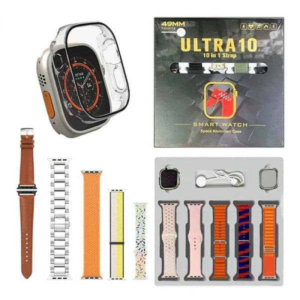 Ultra 10 Smart Watch | 10 In 1 Straps+jelly Case |Super Hd Display 1