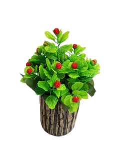 Artificial Plant with Red or Orange Beautiful Flowers and Leaves