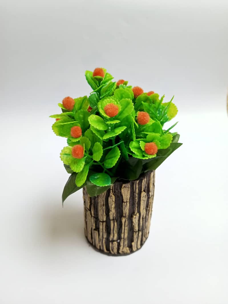 Artificial Plant with Red or Orange Beautiful Flowers and Leaves 1