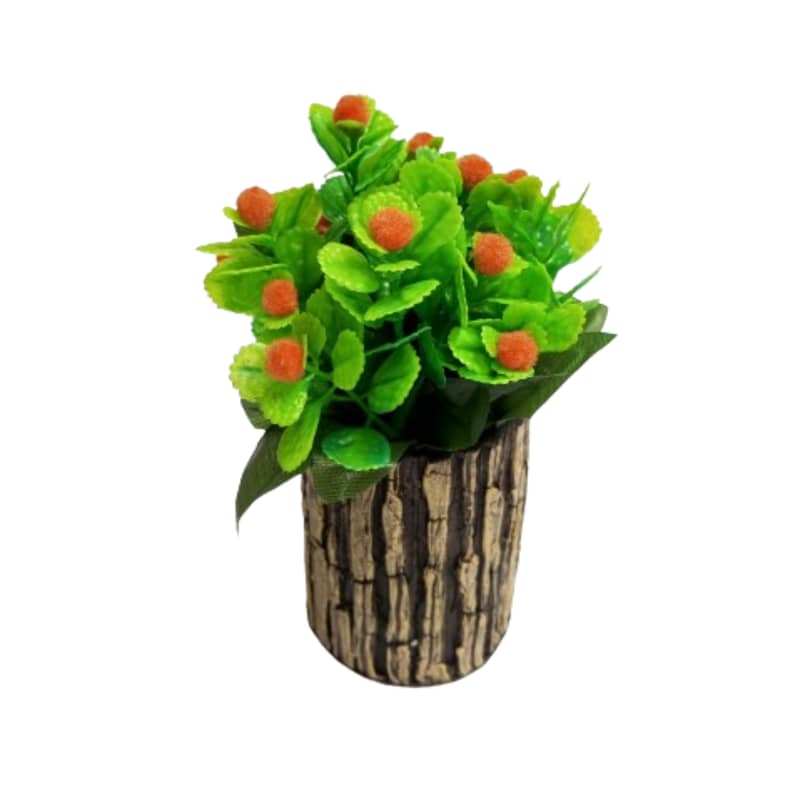 Artificial Plant with Red or Orange Beautiful Flowers and Leaves 4