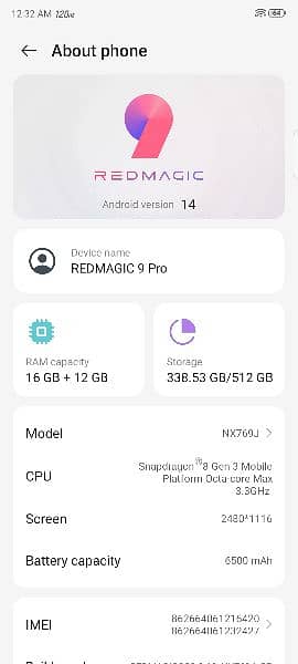 redmagic 9 pro 16/512 non pta 9