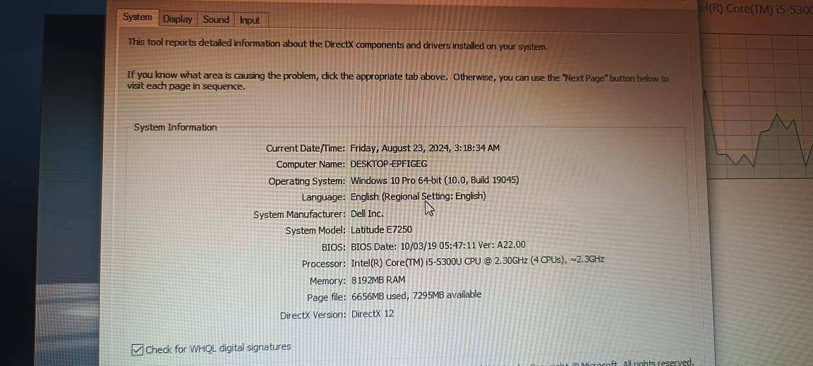 DELL latitude E7250 i5 5th gen 8gb Ram 256 SSD 2