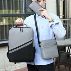 3 in 1 Laptop Bag With USB Port Backpack