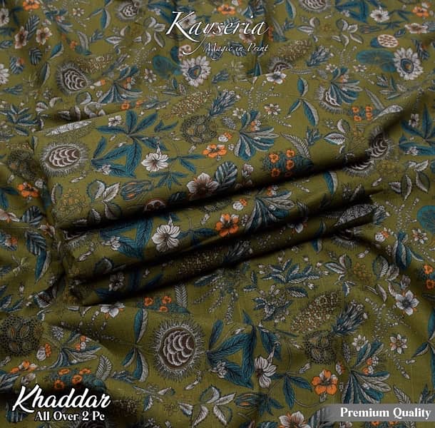 All over 2pcs fabric khaddar specially for winter  delivery available 8