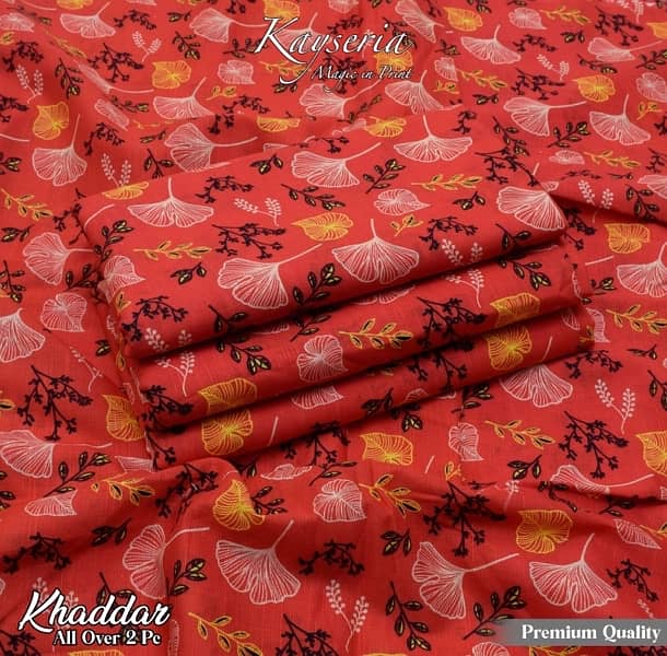 All over 2pcs fabric khaddar specially for winter  delivery available 9