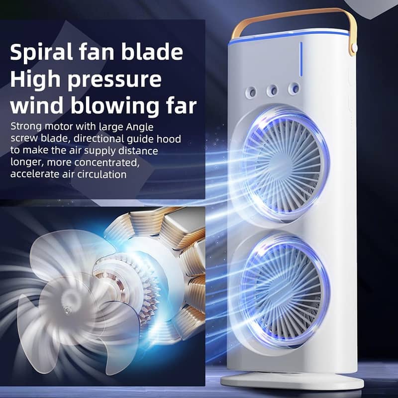 Mist Fan,Desk Fan,Humidifying air Cooler Foldable USB Rechargeable Fan 1