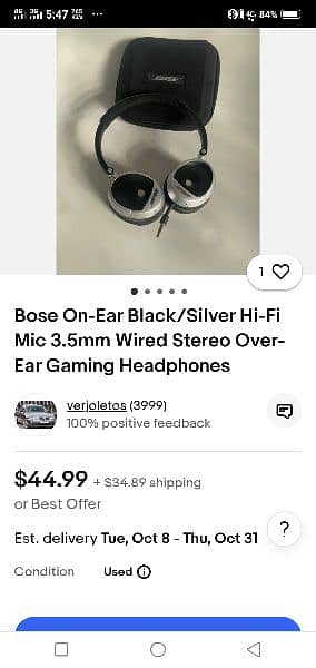 Bose on-ear headphone 100% Orignal like new 1