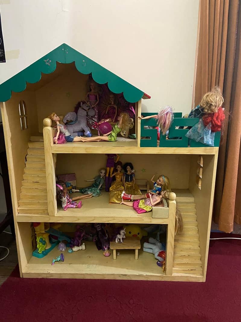 Wooden Doll House with Furniture 2