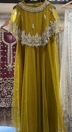 yellow mayon maxi dress with embroidery in 15000