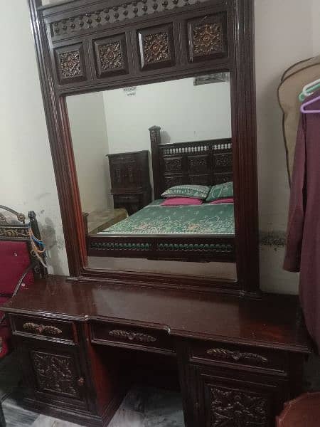 King size solid wooden bed set 2