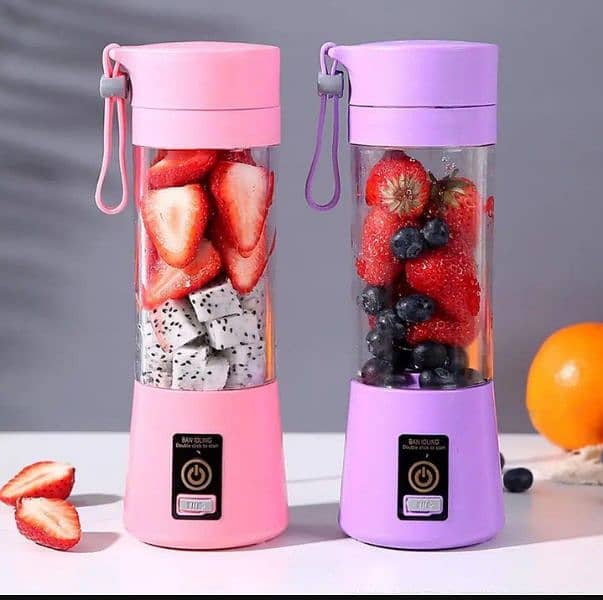 Mini Rechargeable Electric Juicer Blender ,380ml 5