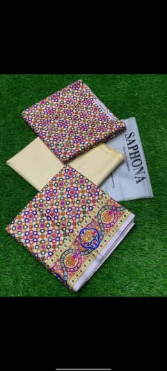 SAPHONA  Golden Stripe Premium LINEN Printed 4pcs VOL-1(2024)