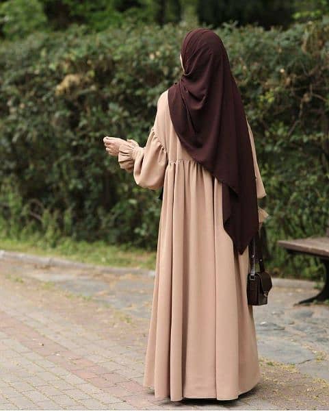 Georgette Plain Abaya With Stoller 2