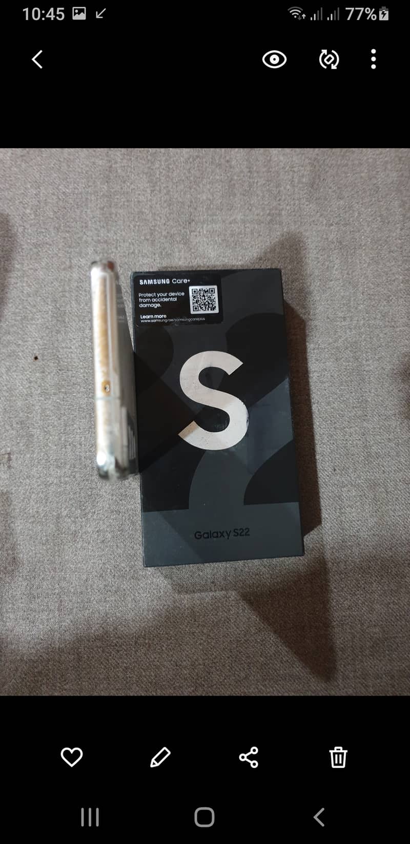 S22 International Warranty. 8GB/256GB. Full Box. White Color. 8