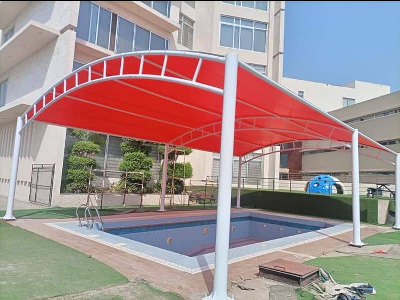 Cafe Roofing | Car Porch | Tensile Structure | Wall Mounted 12