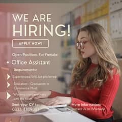 Office Assistant || Jobs in Lahore ||Urgent Hiring 0