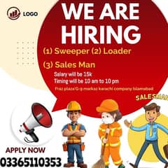 SALES MAN / SWEEPER/ LOADER