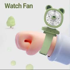 Watch Fan Cartoon with Wrist Strap Rechargeable 3 Levels Adjustable