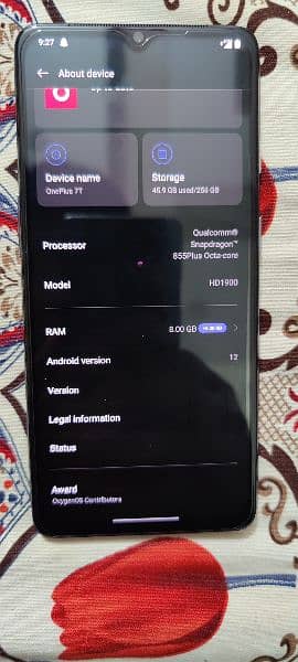 OnePlus 7t 256gb global dual SIM 6