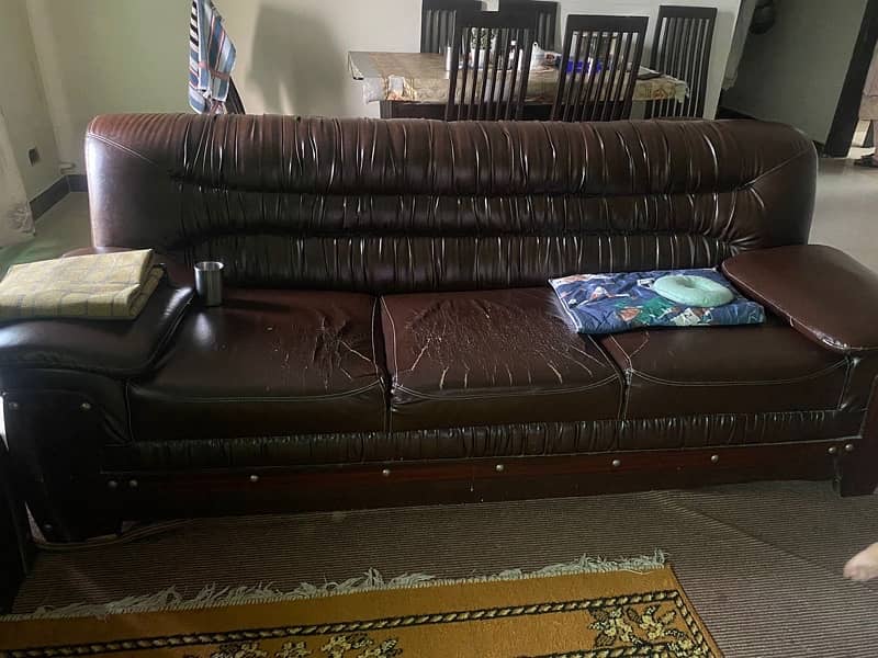 6 seater Leather sofa 1