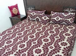 4 PCs Velvet jacquard double Bedsheet