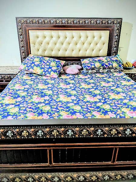 bed with mattress,Diwan,Almari,two bed side boxes 1