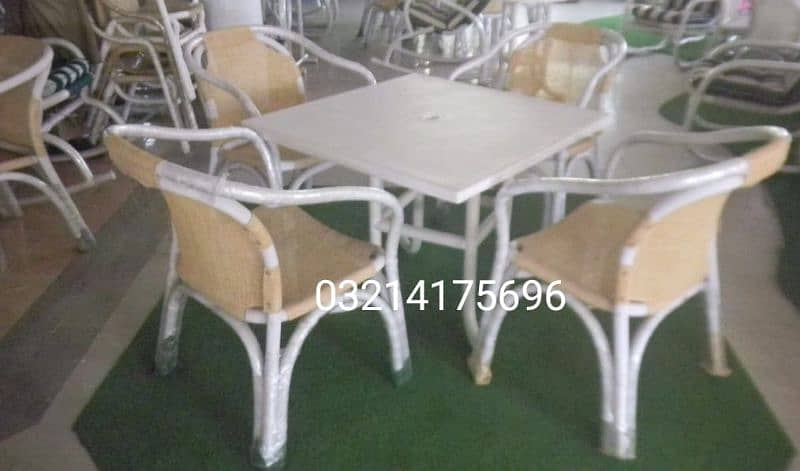 OUTDOOR GARDEN UPVC RATTAN FURNITURE SOFA SET CHAIRS TABLE UMBRELLA 5