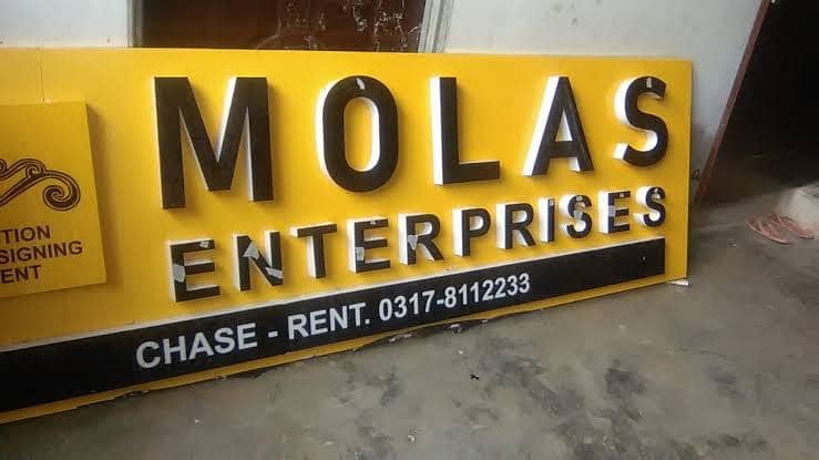 3D sign board | 3d sign | sign board | acrylic board | neon sign Backl 10