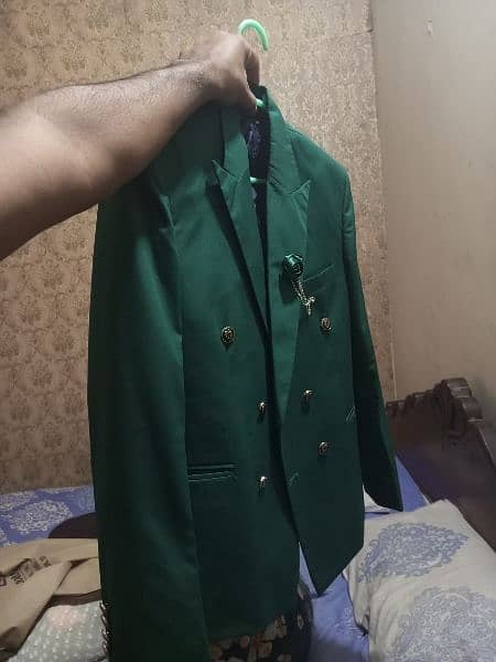 dark green double press suit 2 piece 2