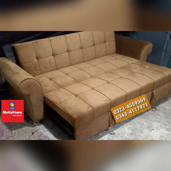 Molty double bed sofa cum bed/dining table/stool/Lshape sofa/chair 13