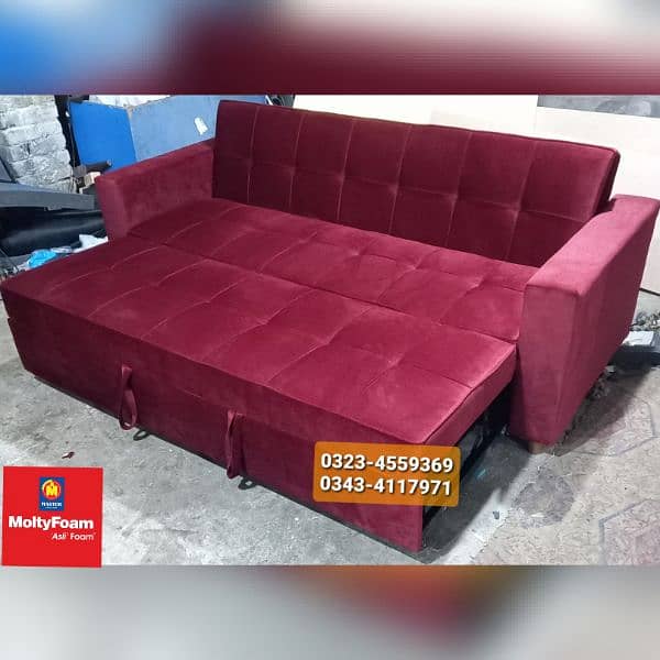 Molty double bed sofa cum bed/dining table/stool/Lshape sofa/chair 14