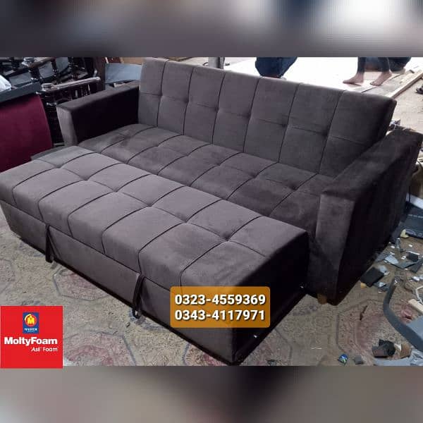 Molty double bed sofa cum bed/dining table/stool/Lshape sofa/chair 15