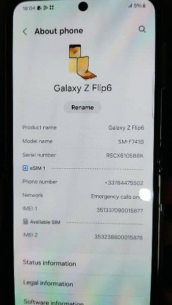 Samsung Galaxy Z flip 6, Paris Olympic2024 model 512gb,12gb ram 17