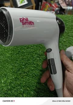 PHIL SMITH Hair Dryer 2000 Watt Simply Styling 2 Heat/Speed Cool Shot