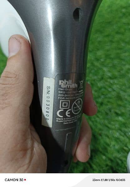 PHIL SMITH Hair Dryer 2000 Watt Simply Styling 2 Heat/Speed Cool Shot 1