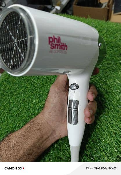 PHIL SMITH Hair Dryer 2000 Watt Simply Styling 2 Heat/Speed Cool Shot 2