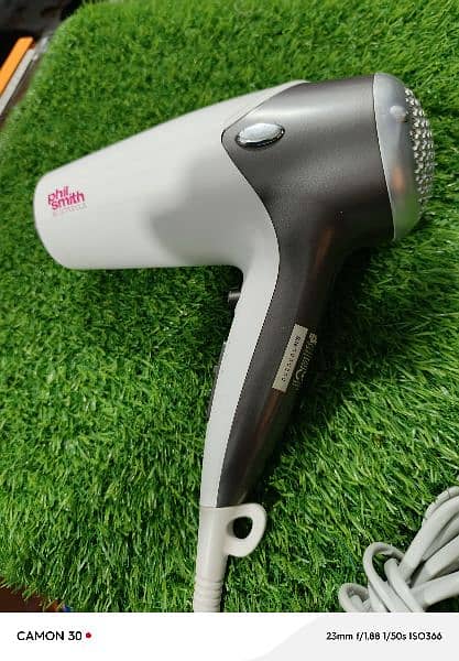 PHIL SMITH Hair Dryer 2000 Watt Simply Styling 2 Heat/Speed Cool Shot 3