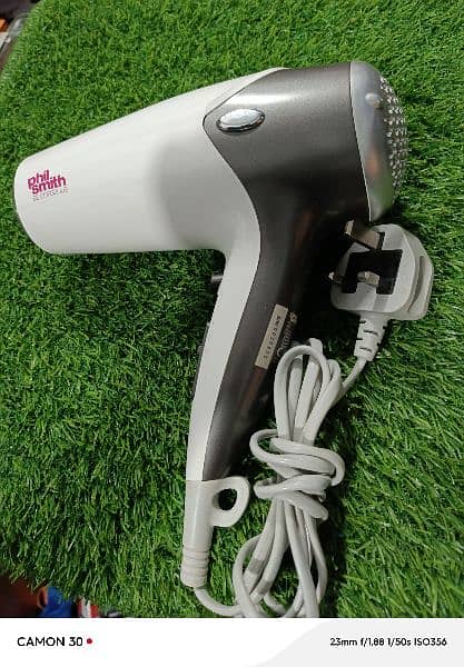 PHIL SMITH Hair Dryer 2000 Watt Simply Styling 2 Heat/Speed Cool Shot 4