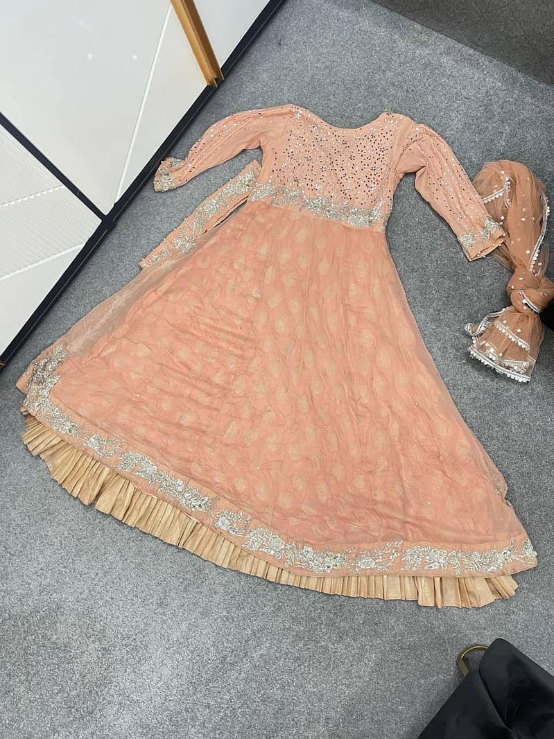 light peach color full heavy maxi with ada work 5