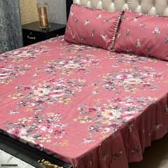 3pcs cotton Salonica Frill Double bedsheet