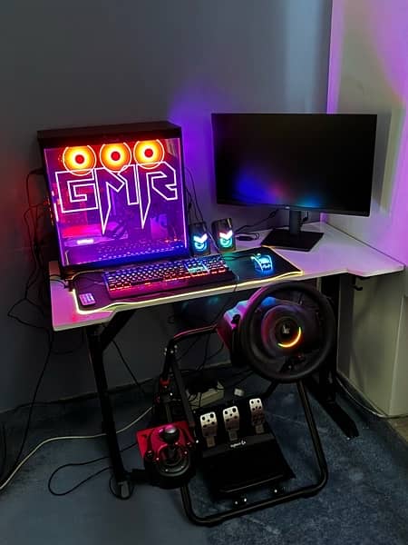 Ryzen 5 5600 and RTX 3070 Gaming PC(with steering handbrake & monitor) 2