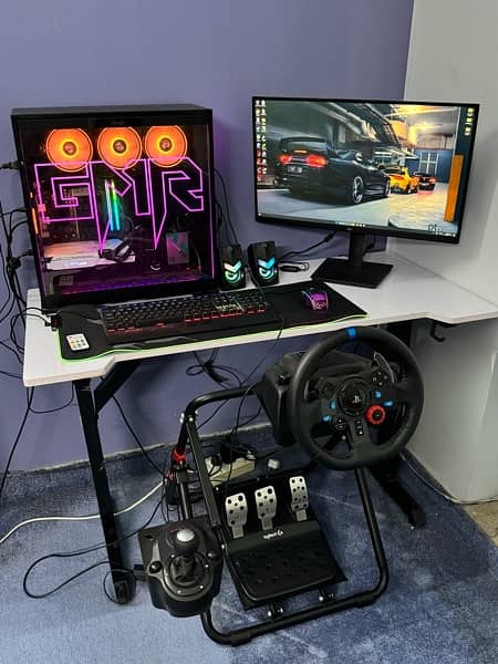 Ryzen 5 5600 and RTX 3070 Gaming PC(with steering handbrake & monitor) 8