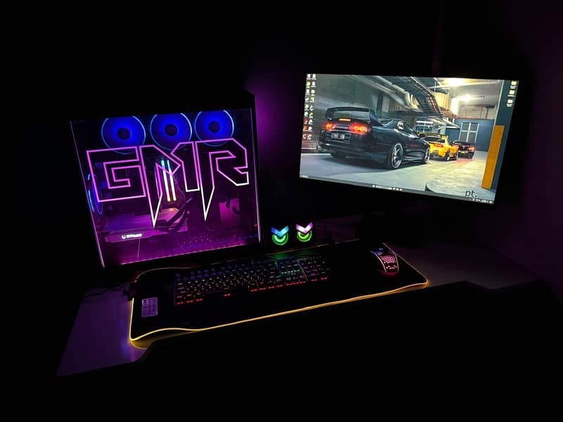 Ryzen 5 5600 and RTX 3070 Gaming PC(with steering handbrake & monitor) 12