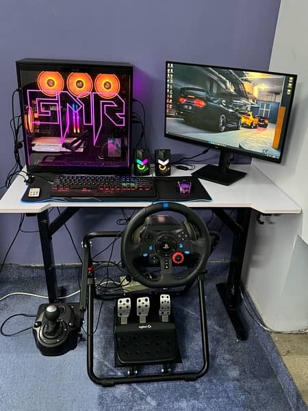 Ryzen 5 5600 and RTX 3070 Gaming PC(with steering handbrake & monitor) 14