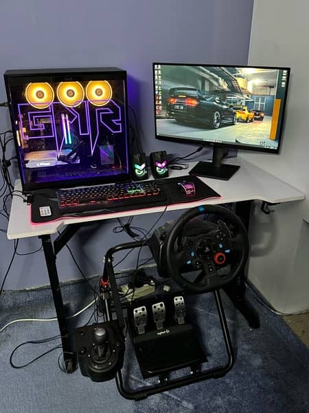 Ryzen 5 5600 and RTX 3070 Gaming PC(with steering handbrake & monitor) 15