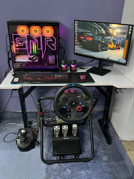 Ryzen 5 5600 and RTX 3070 Gaming PC(with steering handbrake & monitor) 16